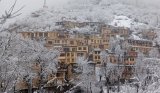 Snow whitens beautiful Masuleh village in north Iran