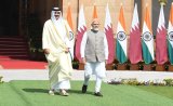 PM Modi welcomes Amir of Qatar at Hyderabad House